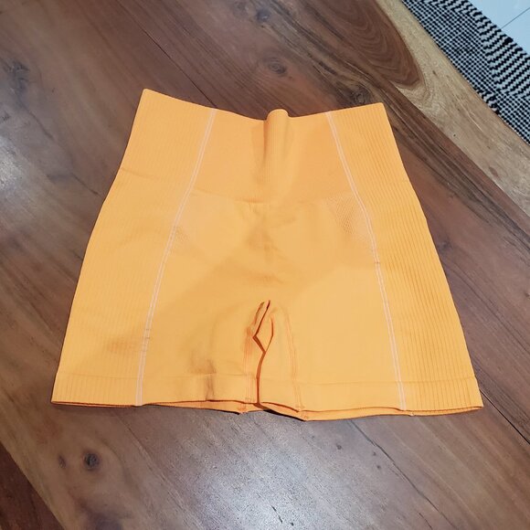 Neon orange tummy support Nylon bike shorts- Small​ - Picture 10 of 11